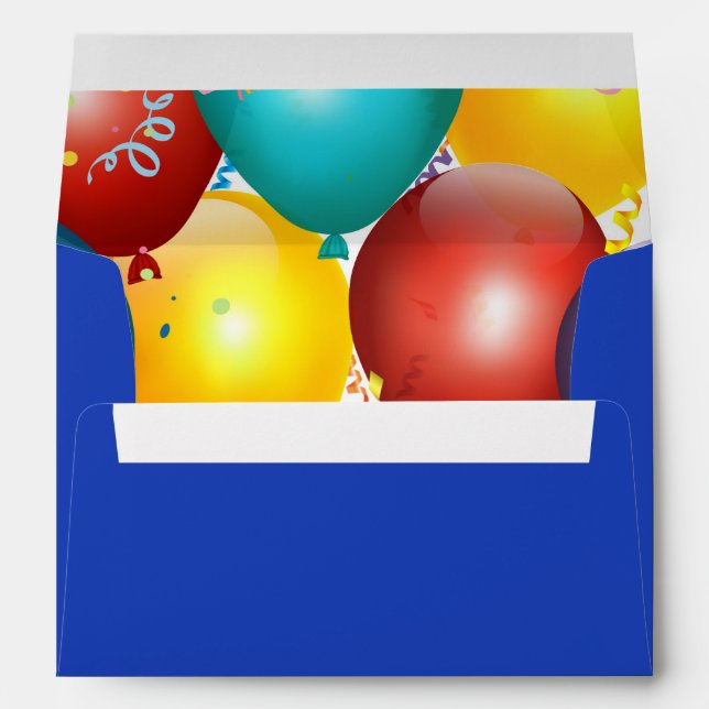 Colourful Balloons & Confetti Birthday Party Envelope (Back (Bottom))