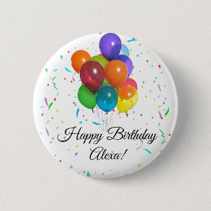 Colourful Balloons & Confetti Birthday Party Pin