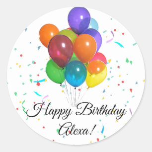 Colourful Balloons & Confetti Party Stickers