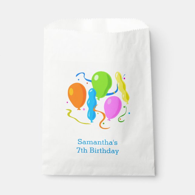 Colourful Balloons Custom Birthday Favour Bag (Front)