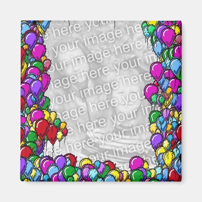 Colourful Balloons Design Photo Magnet (Front)