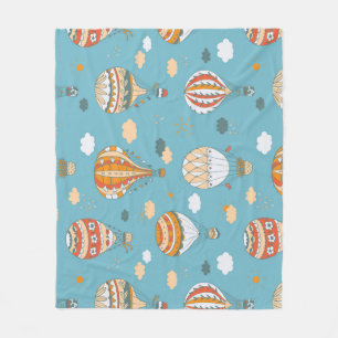 Colourful Balloons Festive Pattern Design Fleece Blanket