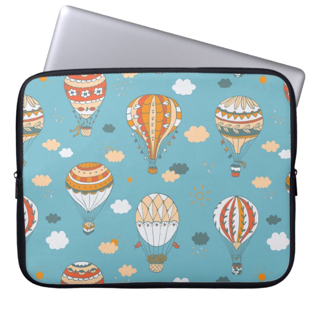 Colourful Balloons Festive Pattern Design Laptop Sleeve (Front)