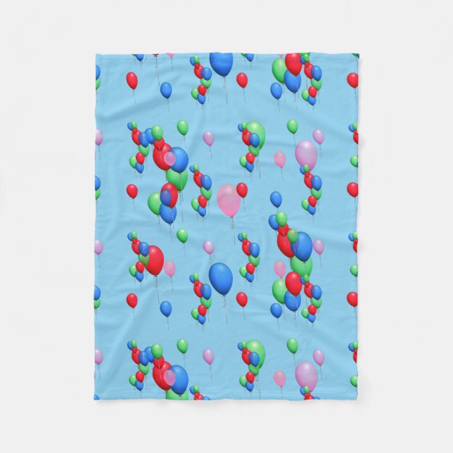 Colourful Balloons Fleece Blanket (Front)