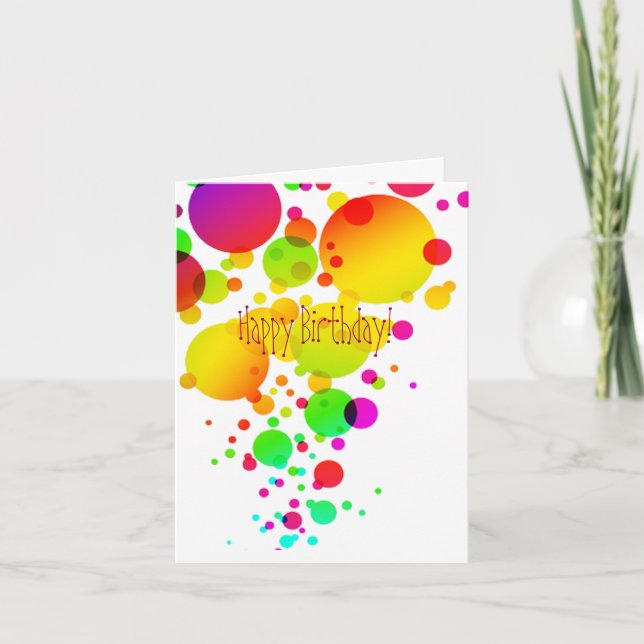 Colourful Balloons Happy Birthday Card (Front)