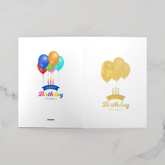 Colourful Balloons Happy Birthday Card