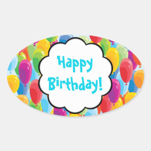 Colourful Balloons - Happy Birthday Stickers