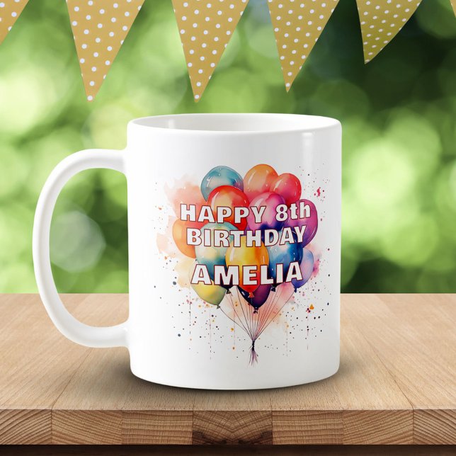 Colourful Balloons Kids Happy Birthday  Coffee Mug (Creator Uploaded)
