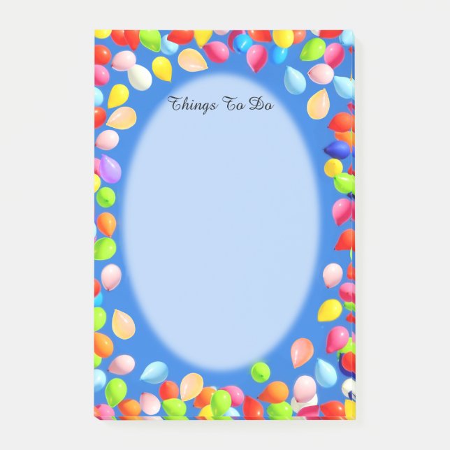 Colourful balloons on sky blue Things To Do Post-it Notes (Front)