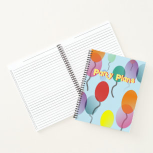 Colourful Balloons Party Planner  Notebook