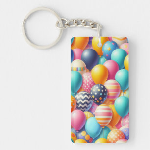 Colourful balloons pattern key ring