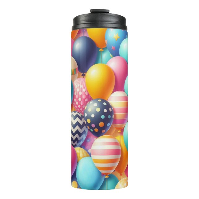 Colourful balloons pattern thermal tumbler (Front)