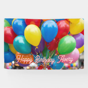 Colourful Balloons Personalised Happy Birthday Banner