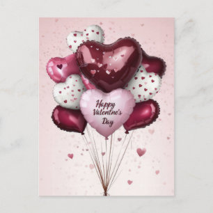 Colourful Balloons Valentine's Greeting Postcard