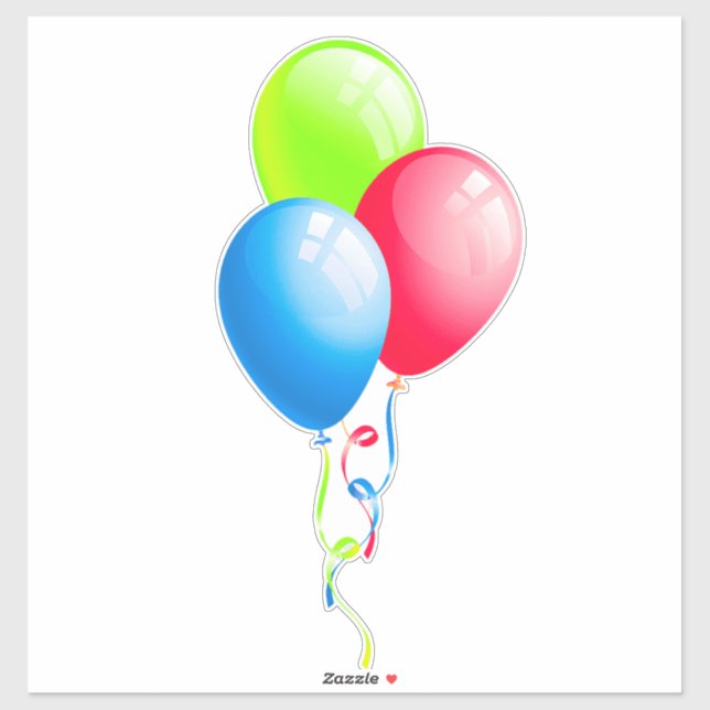 Colourful Balloons With Ribbons (Sheet)