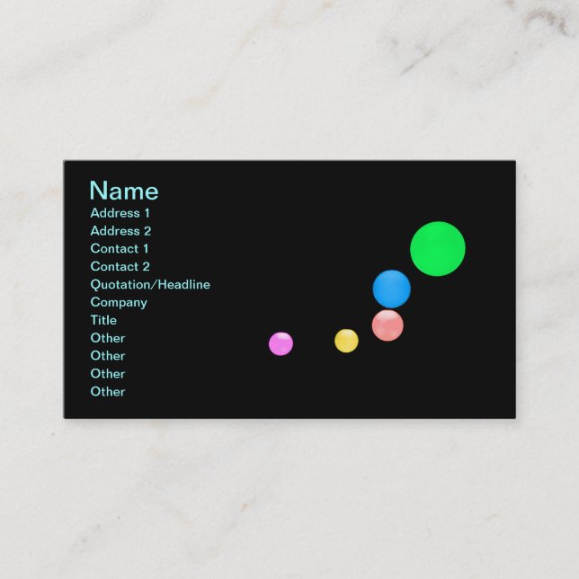 Colourful Balls Business Card (Front)