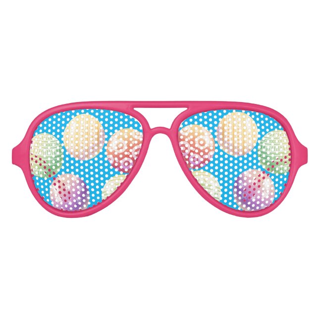 Colourful Balls Customisable  Aviator Sunglasses (Front)