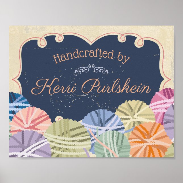 Colourful  balls of yarn knitting crochet display poster (Front)