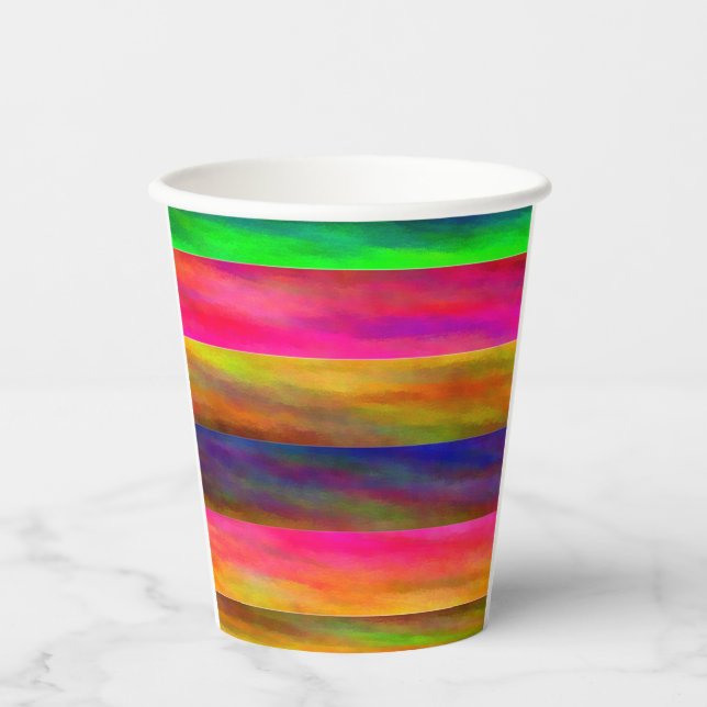 colourful bands paper cups (Front)