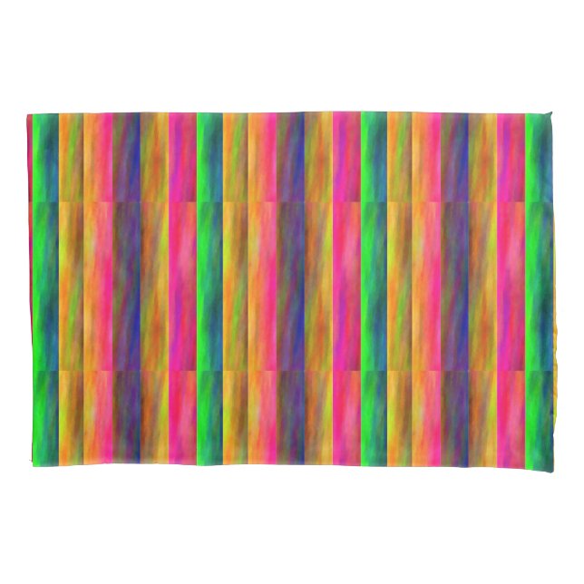 colourful bands pillowcase (Front-Left)