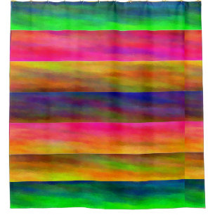 colourful bands shower curtain