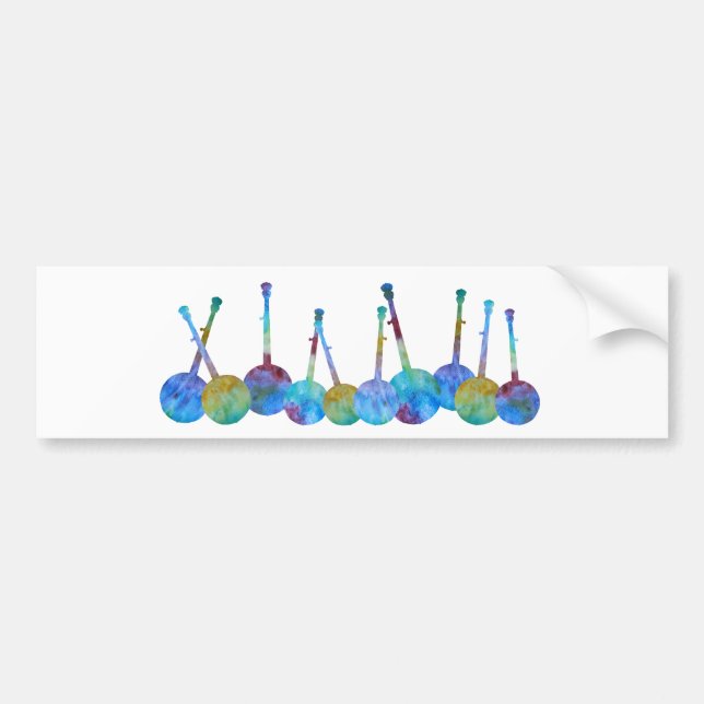 Colourful Banjo String Bumper Sticker (Front)