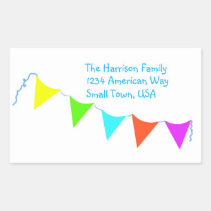 Colourful Banner Children’s Birthday Party Rectangular Sticker