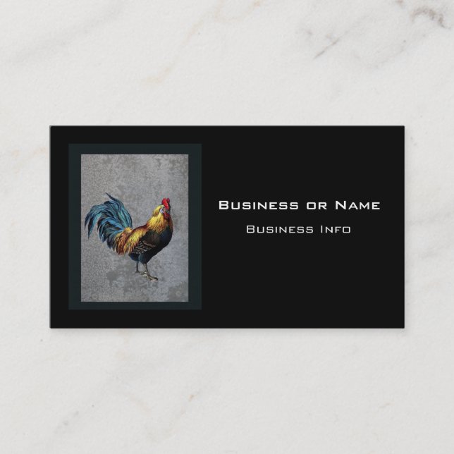 Colourful Bantam Rooster Business Card (Front)