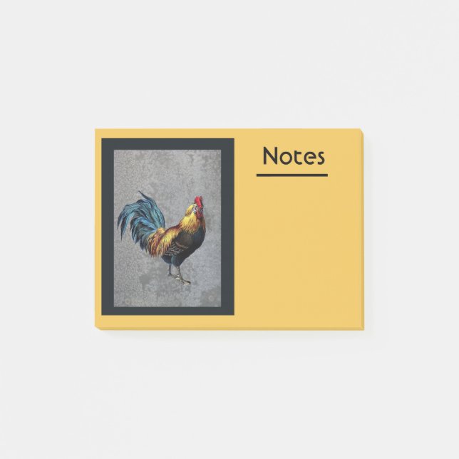 Colourful Bantam Rooster Post-it Notes (Front)