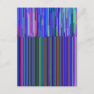 Colourful "barcode" , made from blue stripes postcard