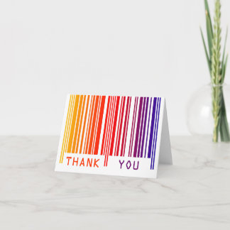 Colourful Barcode Thank You Note Card
