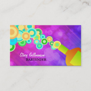Colourful Bartending Business Card Template