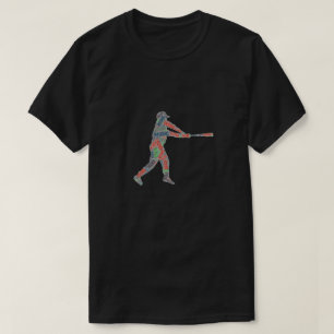 Colourful Baseball Player Sport Graphic T-Shirt