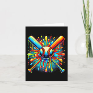 Colourful Baseball Tie Dye Baseball Home Plate Dri Card