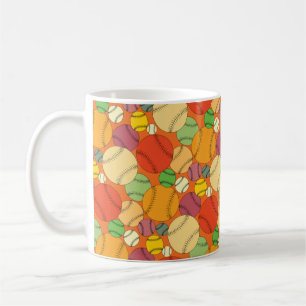 Colourful Baseballs Pattern Coffee Mug