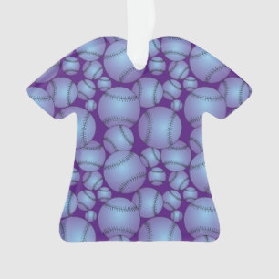 Colourful Baseballs Pattern Purple Ornament