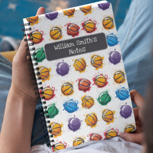 Colourful Basket Balls Kids Back To School Notebook