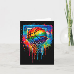 Colourful Basketball Baller Basketball Player Team Card
