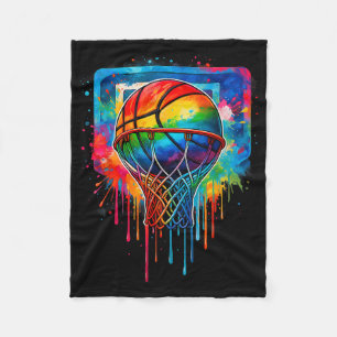 Colourful Basketball Baller Basketball Player Team Fleece Blanket