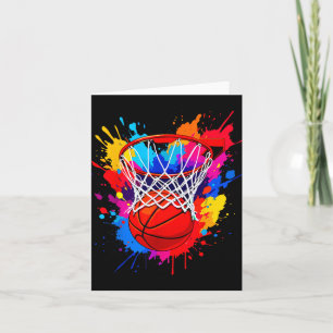Colourful Basketball Colour Splaie Dye Hoop Net Gr Card