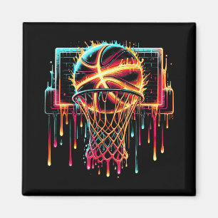 Colourful Basketball Dripping Colour Splash Hoop N Magnet