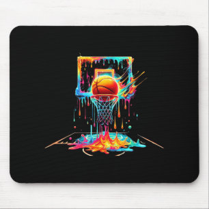 Colourful Basketball Dripping Colour Splash Hoop N Mouse Pad
