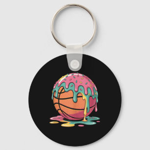 Colourful Basketball Ice Cream Drip Melting Ice Cr Key Ring