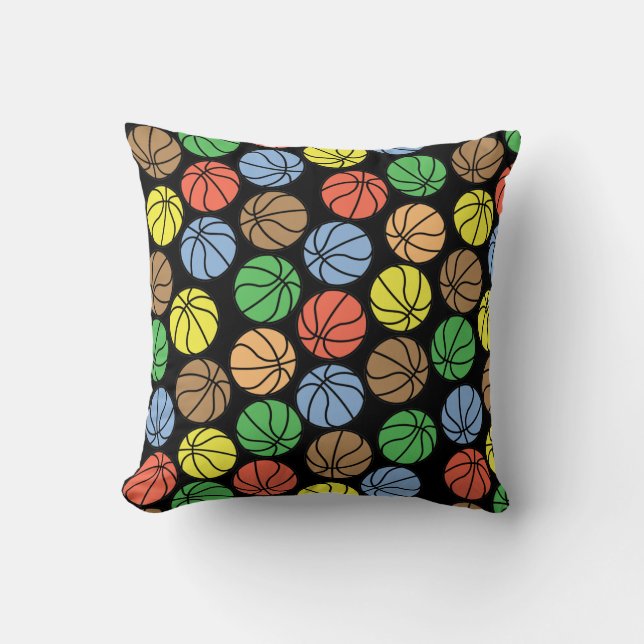 Colourful Basketball Pattern Cushion (Front)