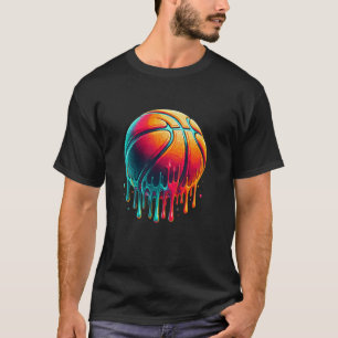 Colourful Basketball Player Hoop Basket T-Shirt