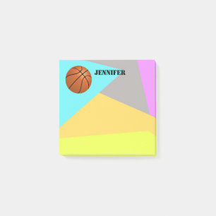 colourful basketball post it note to personalise