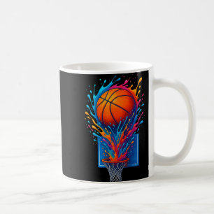 Colourful Basketball Splash Art Tee For Fans Coffee Mug