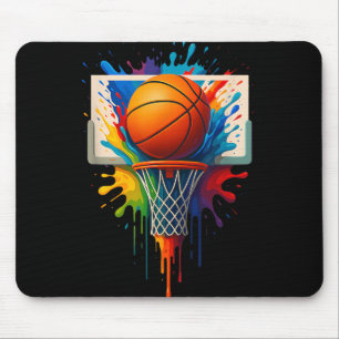 Colourful Basketball Splash Baller Tie Dye Colour Mouse Pad