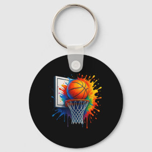 Colourful Basketball Street Style With Graffiti Dr Key Ring