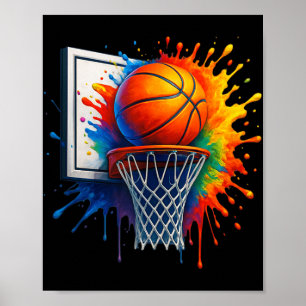 Colourful Basketball Street Style With Graffiti Dr Poster